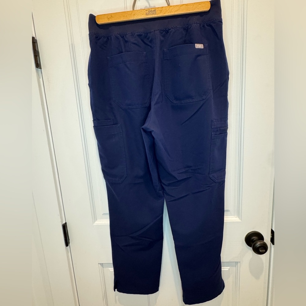 Figs High Waisted Yola Skinny Scrub Pants Large Petite Navy - Picture 4 of 10